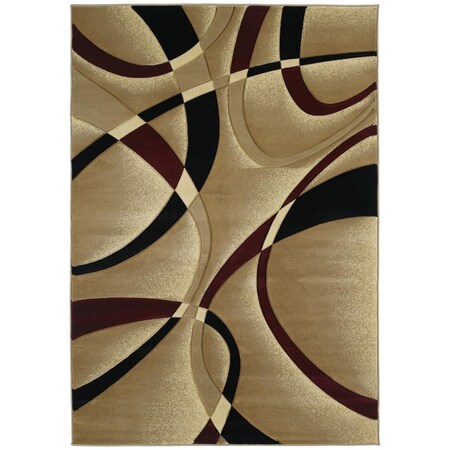 Rlm Distribution 1 ft. 10 in. x 2 ft. 8 in. Contours La Chic Accent Rug Burgundy HO3095063